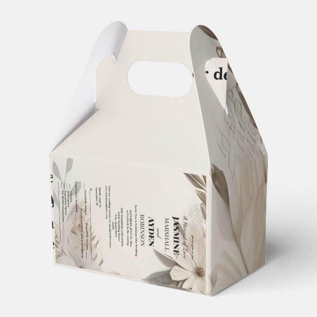 Elegant Custom Wedding Invitations  Favour Box (Front Side)