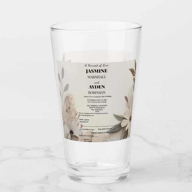 Elegant Custom Wedding Invitations  Glass (Front)