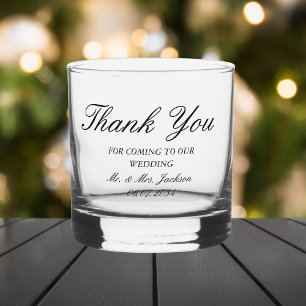 Elegant Custom Wedding Thank You Whiskey Glass