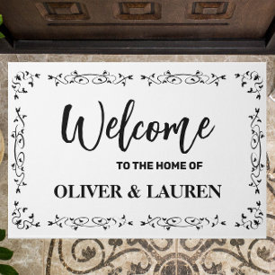Elegant Custom Welcome To The Home Of White Doormat
