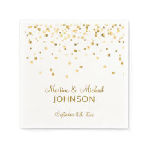 Elegant Custom White Gold Confetti Wedding