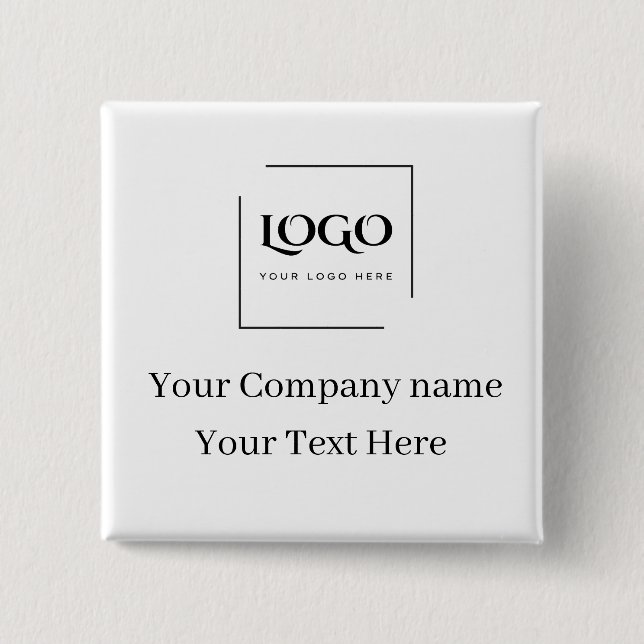 Elegant custom your logo template 15 cm square badge (Front)
