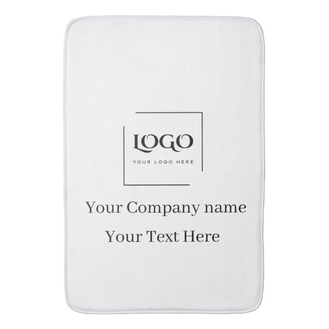 Elegant custom your logo template bath mat (Front Vertical)