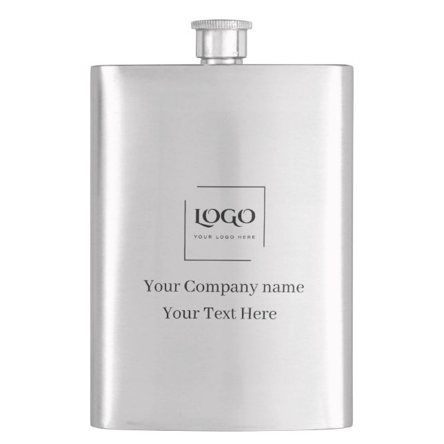 Elegant custom your logo template hip flask (Front)