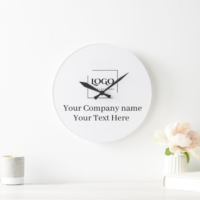 Elegant custom your logo template large clock (Home)