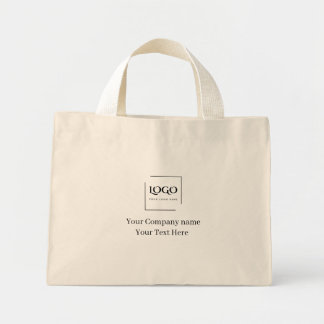 Elegant custom your logo template mini tote bag