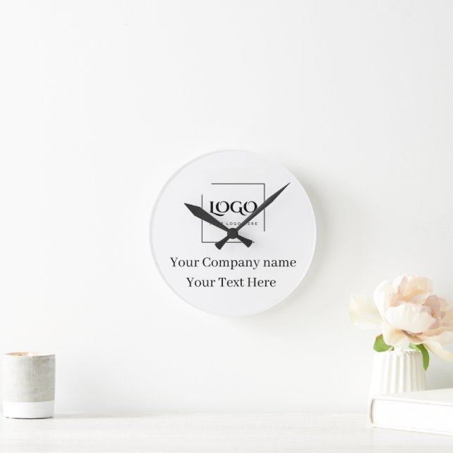 Elegant custom your logo template round clock (Home)