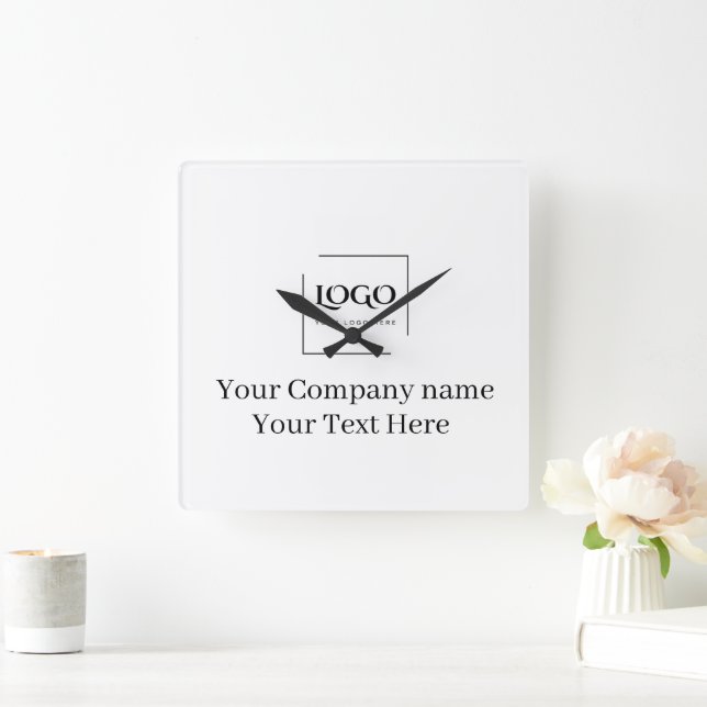 Elegant custom your logo template square wall clock (Home)