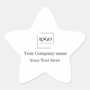 Elegant custom your logo template star sticker