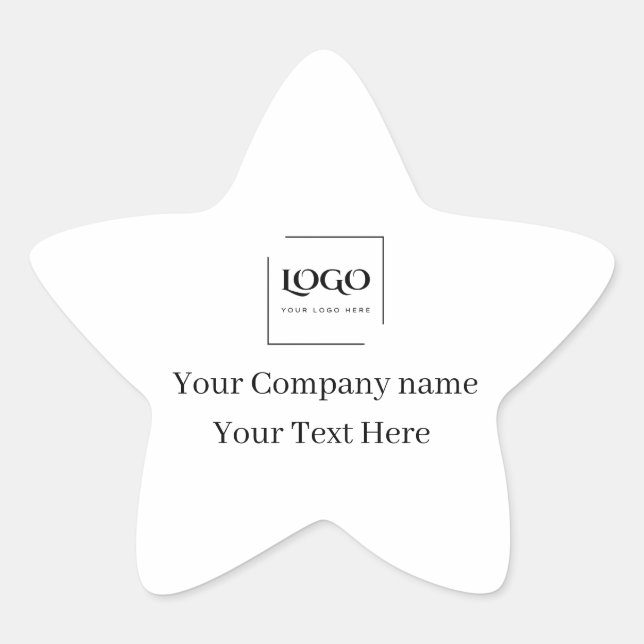 Elegant custom your logo template star sticker (Front)