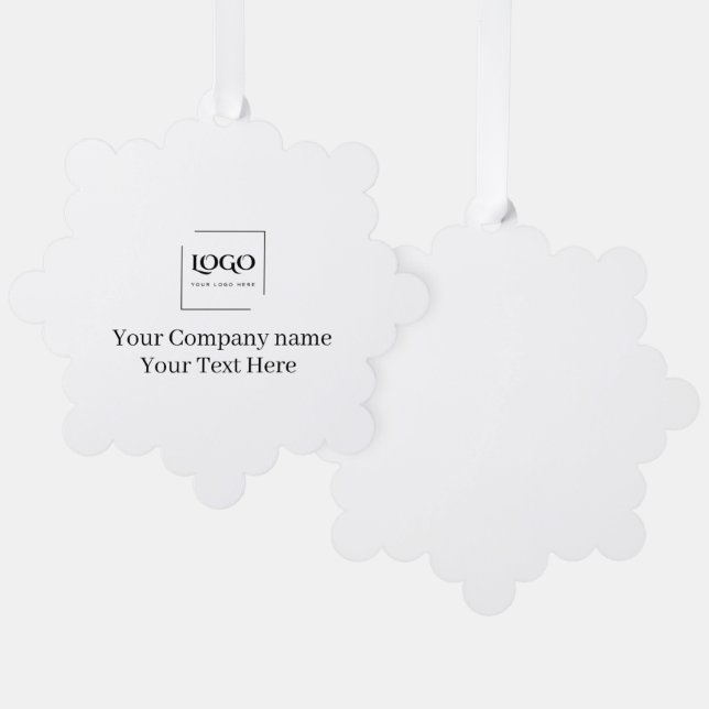 Elegant custom your logo template tree decoration card (Front/Back)