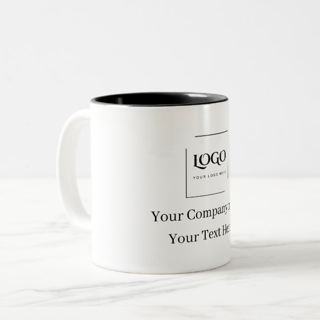 Elegant custom your logo template Two-Tone coffee mug (Front Left)