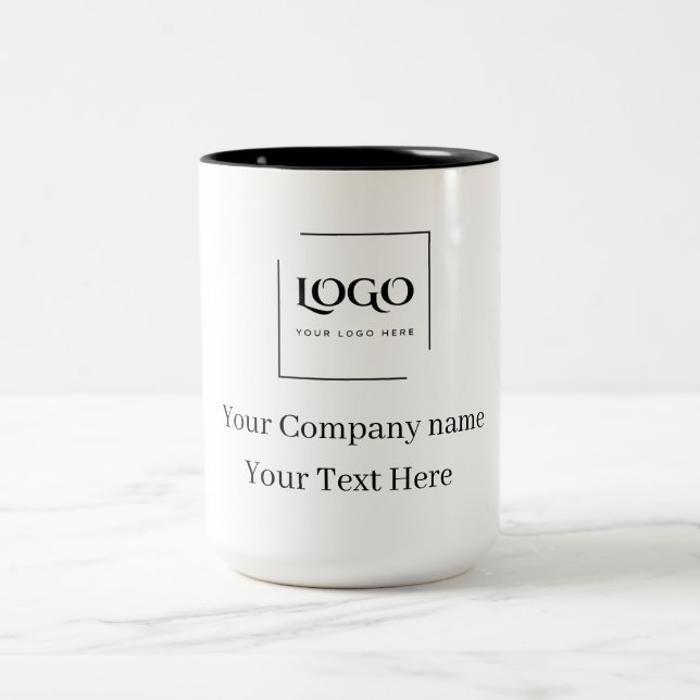 Elegant custom your logo template Two-Tone coffee mug (Center)