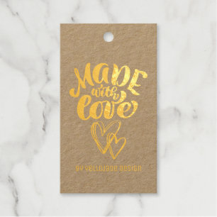 Elegant Customisable Calligraphy Made with Love Gift Tags