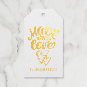 Elegant Customisable Calligraphy Made with Love Gift Tags