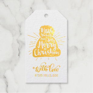 Elegant Customisable Christmas Seasons Greetings F Gift Tags
