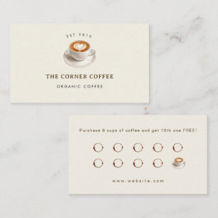 Elegant customisable Coffee shop Loyalty Business Card
