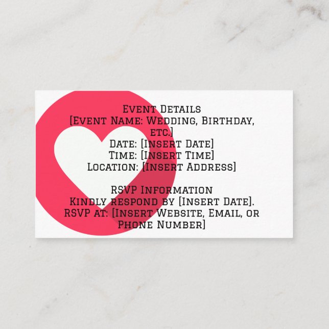 Elegant Customisable Enclosure Card (Back)