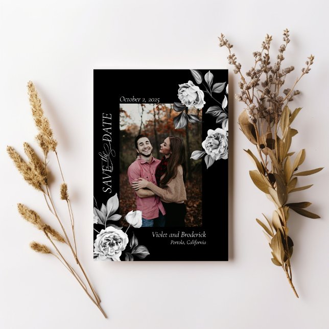 Elegant Customisable Floral Save the Date Card  (Creator Uploaded)