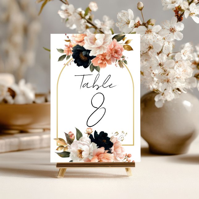 Elegant Customisable Floral Table Number Cards (Creator Uploaded)