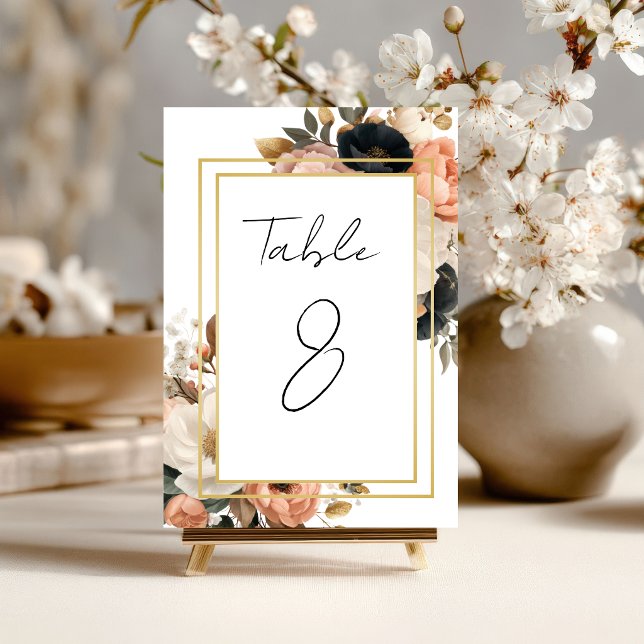 Elegant Customisable Floral Table Number Cards (Creator Uploaded)