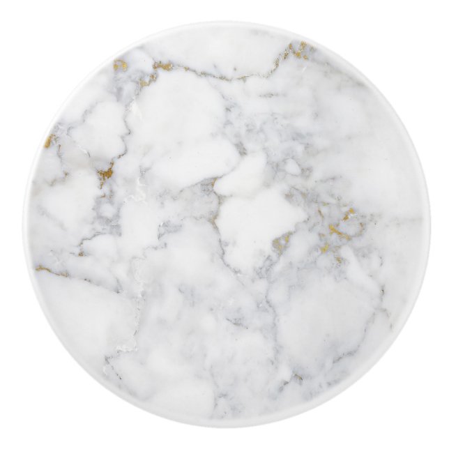 Elegant Customisable Gold Marble  Ceramic Knob (Front)
