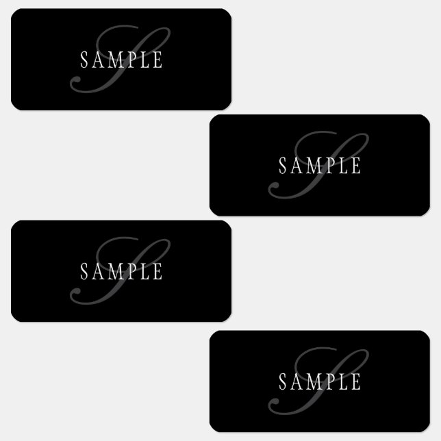 Elegant Customisable Monogram | Black Grey White (Group)