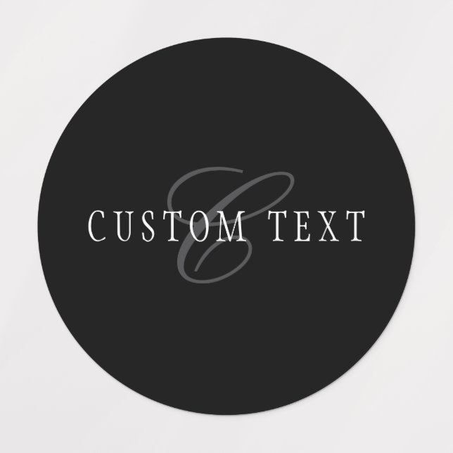 Elegant Customisable Monogram | Black Grey White (Design 1)