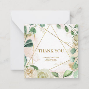 Elegant customisable pastel floral "Thank you" Card