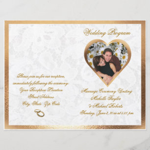 Elegant Customisable Photo Wedding Program