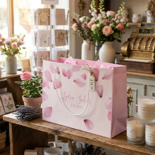 Elegant Customisable Pink Petal Gift Bag