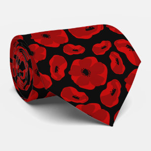 elegant customisable poppy flower  tie