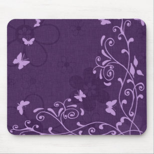 Elegant Customisable Purple Butterfly Mouse Pad