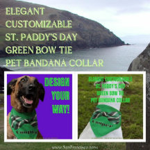 Elegant Customisable St. Paddy’s Day Green Bow Tie