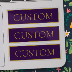 Elegant Customisable Text Gold & Deep Purple