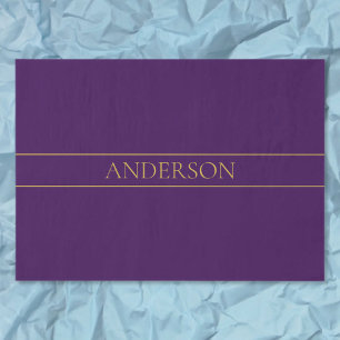Elegant Customisable Text   Gold & Deep Purple Tissue Paper
