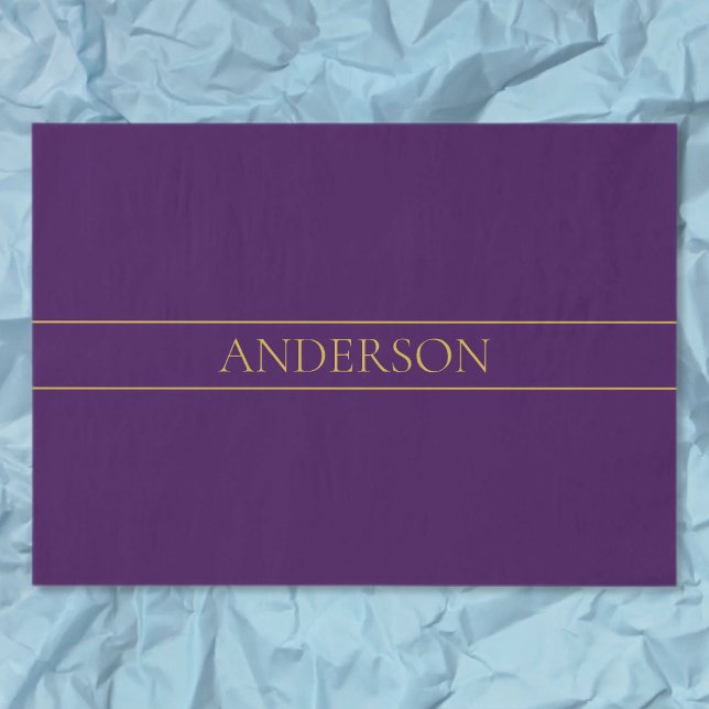 Elegant Customisable Text | Gold & Deep Purple Tissue Paper (Creator Uploaded)