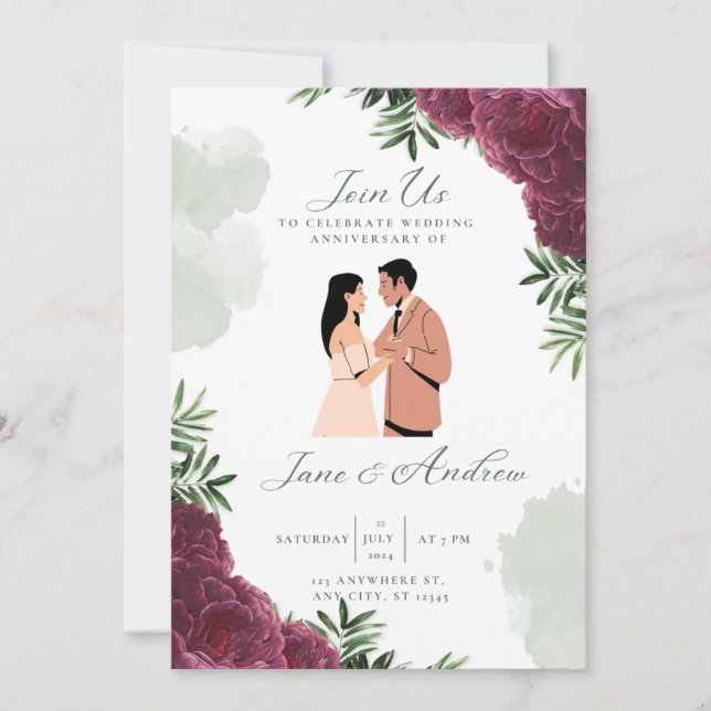 Elegant Customisable Wedding Invitation (Front)