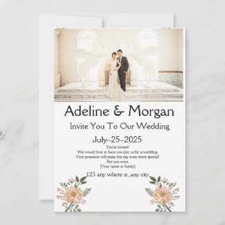 Elegant customisable wedding invitation cards