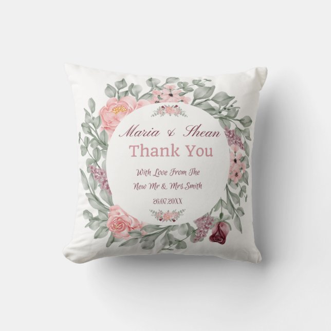 Elegant Customise Thank You Cushion (Front)