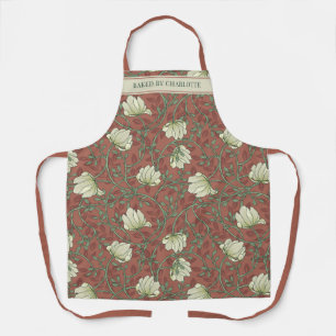 Elegant Customised Baked By Floral Pattern Apron