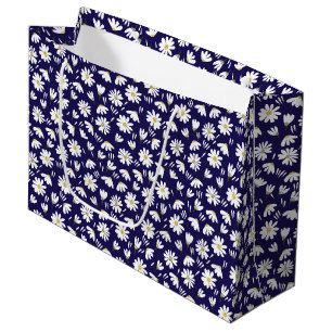 Elegant Customised Chamomile Floral  Large Gift Bag