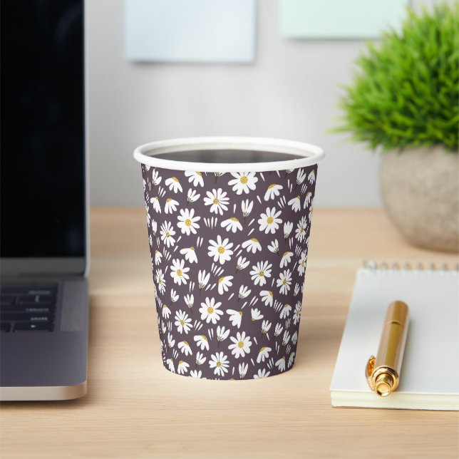 Elegant Customised Chamomile Floral Paper Cups (Insitu)