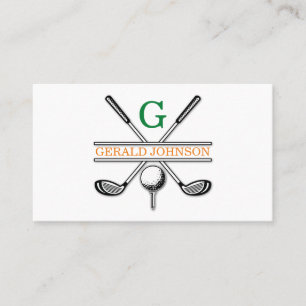 Elegant Customised Golf Monogram Design Business Card