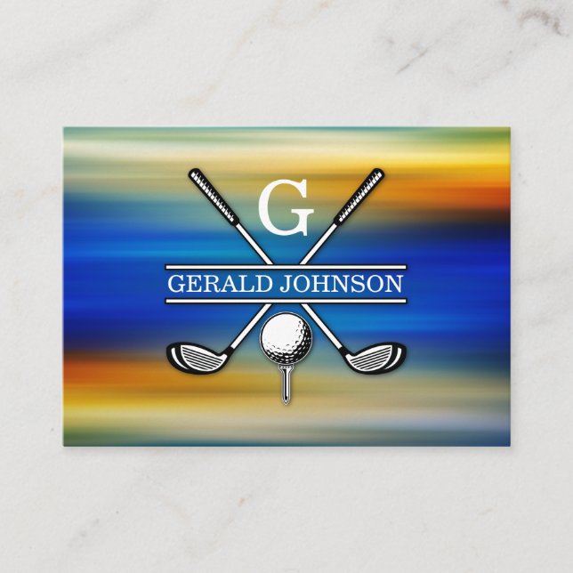 Elegant Customised Golf Monogram Design Business Card (Front)