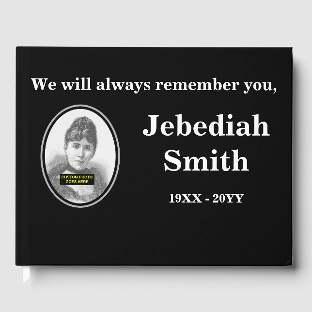 Elegant & Customised Memorial Guest Book (Front)