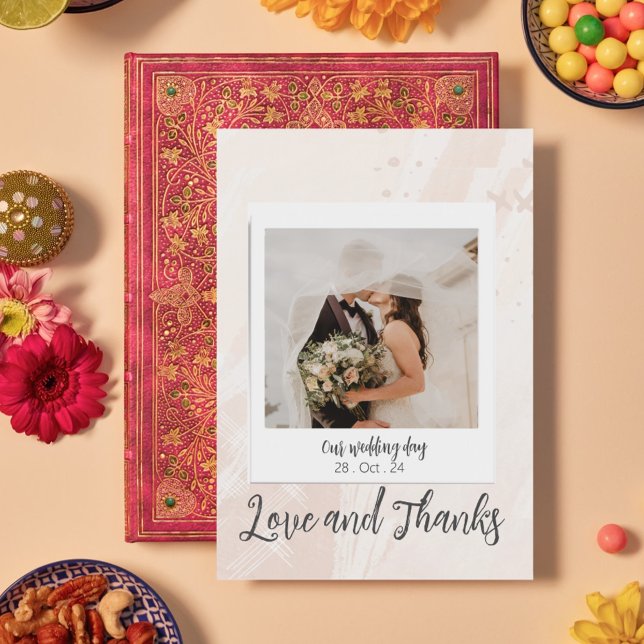 Elegant Customised Wedding Photo  Thank You Card (Creator Uploaded)