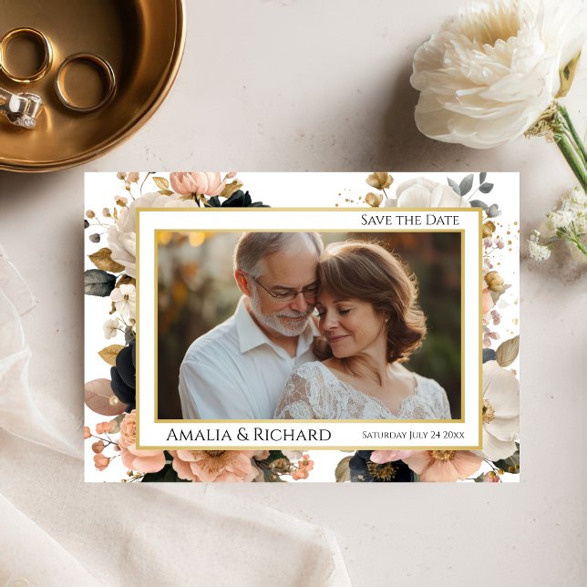 Elegant Customizable Floral Save the Date Card (Creator Uploaded)