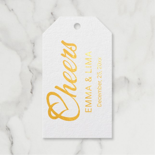 Elegant Customizable Gold Foil Holiday Label Gift  (Front)