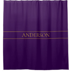 Elegant Customizable Text   Gold & Deep Purple Shower Curtain
